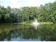 Serene community pond featuring a water fountain at 9970 Groomsbridge Rd, Johns Creek, GA 30022