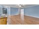 Living room with hardwood floors and access to entryway at 8926 East Carroll Rd, Winston, GA 30187