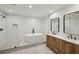 Modern bathroom with soaking tub, walk-in shower, and double vanity at 50 Biscayne Dr # 2109, Atlanta, GA 30309