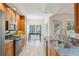 Updated kitchen with stainless appliances, granite countertops, and backsplash at 50 Biscayne Dr # 2109, Atlanta, GA 30309