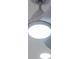 The Ceiling Fan is white and grey with a bright white light in the center at 3421 Fawn Trl, Marietta, GA 30066