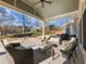 Relaxing patio with seating area and views of the backyard at 4248 Hog Mountain Rd, Hoschton, GA 30548