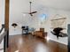 Bright loft office space with wood floors and large window at 4258 Hog Mountain Rd, Hoschton, GA 30548