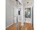 Modern bathroom with marble flooring and walk-in shower at 943 Peachtree Ne St # 809, Atlanta, GA 30309