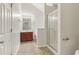 Bathroom with vanity, shower, and tiled floor at 6057 Hemperly Rd, Atlanta, GA 30349