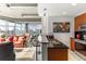 Modern kitchen with stainless steel appliances and breakfast bar at 943 Peachtree Ne St # 1708, Atlanta, GA 30309