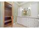 Spa-like bathroom with double vanity, large shower and sauna at 1115 River Laurel Dr, Suwanee, GA 30024