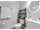 Simple half bathroom with white vanity and gray walls at 4204 Mastic Pointe # 24, Acworth, GA 30101