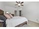 Main bedroom with king-size bed and access to bathroom at 4204 Mastic Pointe # 24, Acworth, GA 30101
