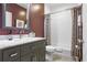 Modern bathroom with white subway tiles and marble vanity at 1013 Lenox Valley Ne Dr, Atlanta, GA 30324