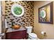 Stylish powder room featuring a unique brick-patterned wall at 1013 Lenox Valley Ne Dr, Atlanta, GA 30324