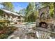 Inviting backyard with pool, fireplace, and patio at 315 Brandenburgh Cir, Roswell, GA 30075