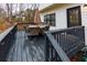 Spacious back deck with outdoor dining set and umbrella, ideal for enjoying outdoor meals at 4492 Bryten Dr, Douglasville, GA 30135