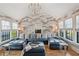 Spacious Gathering room boasts a sectional sofa, large windows, and stylish wallcovering at 6870 Colfax Ave, Cumming, GA 30040