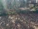 Partially fenced backyard with leaf covered ground at 3705 Daisy Dr, Decatur, GA 30032