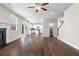 Open concept living room provides access to the kitchen, stairs and backyard at 2417 Kingston Heath Way, Marietta, GA 30008
