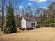 Landscaped backyard with storage shed and wooden fence at 2440 Jamerson Rd, Marietta, GA 30066