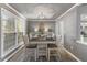 Dining room with hardwood floors, gray walls, and a farmhouse table at 54 Devonshire Dr, Alpharetta, GA 30022