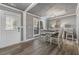 Dining room with hardwood floors, gray walls, and white trim at 54 Devonshire Dr, Alpharetta, GA 30022