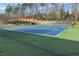 Two well-maintained tennis courts with green and blue surface at 54 Devonshire Dr, Alpharetta, GA 30022