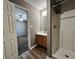 Bathroom with vanity, shower, and toilet at 5464 Sierra Trl, College Park, GA 30349