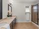 Elegant bathroom with double vanity, large mirror, and a glass shower at 627 Mead Se St, Atlanta, GA 30312