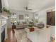 Living room with hardwood floors, fireplace, and view into adjacent entryway at 627 Mead Se St, Atlanta, GA 30312