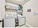 Laundry room with washer, dryer, and ample storage at 2336 Morgan Estate Dr, Buford, GA 30519