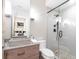 Basement bathroom with concrete sink and glass shower at 4373 Wieuca Ne Rd, Atlanta, GA 30342