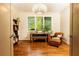 Bright home office features hardwood floors, built-in shelving, and a large window at 4373 Wieuca Ne Rd, Atlanta, GA 30342