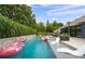 Inviting swimming pool with spa and lounge chairs at 205 Slaton Cir, Roswell, GA 30075