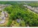 Aerial view of a home surrounded by a lush, wooded landscape at 4107 Old Suwanee Rd, Buford, GA 30518