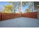 Spacious wooden back deck with stained fence, ideal for outdoor enjoyment and entertaining at 2698 Farmstead Se Rd, Smyrna, GA 30080