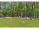 Community space with a fire pit, seating, lush grass and trees, perfect for outdoor gatherings at 160 Cedarwood Ln, Roswell, GA 30075