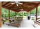 Covered community picnic tables provide a great outdoor space for gathering at 3616 Longfellow Trl, Marietta, GA 30062