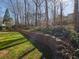 A backyard features a retaining wall, a grassy area, and landscaping at 3640 Longfellow Trl, Marietta, GA 30062