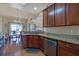 Updated kitchen with granite countertops, stainless steel appliances and island at 3643 Southland Ne Dr, Buford, GA 30519