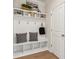 Bright entryway with built-in shelving and bench at 2799 Porches Ln, Dacula, GA 30019