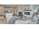 Open living area showcasing kitchen and fireplace at 214 Depot Landing Rd # 62, Auburn, GA 30011