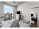 Spacious bedroom with city view and a Peloton bike at 860 Peachtree Ne St # 2605, Atlanta, GA 30308