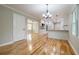 Bright dining room with hardwood floors and an open concept design at 5310 Timbo Ln, Mableton, GA 30126