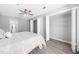 Spacious bedroom with a ceiling fan and walk-in closet provides ample storage at 3091 Colonial Way # E4, Chamblee, GA 30341