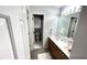 Updated bathroom with double vanity and neutral colors at 2968 Winterthur Close Nw, Kennesaw, GA 30144