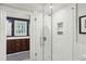 Clean bathroom with a spacious walk-in shower and subway tile at 566 Church Ne St, Marietta, GA 30060