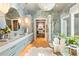 Spa-like bathroom with a soaking tub and walk-in shower at 211 N Esplanade, Alpharetta, GA 30009