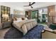 Spacious main bedroom with plush carpet and backyard access at 211 N Esplanade, Alpharetta, GA 30009