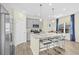 Modern kitchen with gray cabinets, granite countertops, and stainless steel appliances at 9026 Jim Purcell Dr, Covington, GA 30014