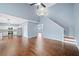 Spacious living room with hardwood floors, high ceilings and fireplace at 5002 Bright Hampton Se Dr, Atlanta, GA 30339