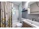 Updated bathroom with a marble shower surround at 2849 Crescendo Nw Dr, Atlanta, GA 30318