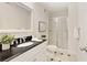 Basement bathroom with shower, toilet and granite countertop at 50 Highcrest Dr, Acworth, GA 30101